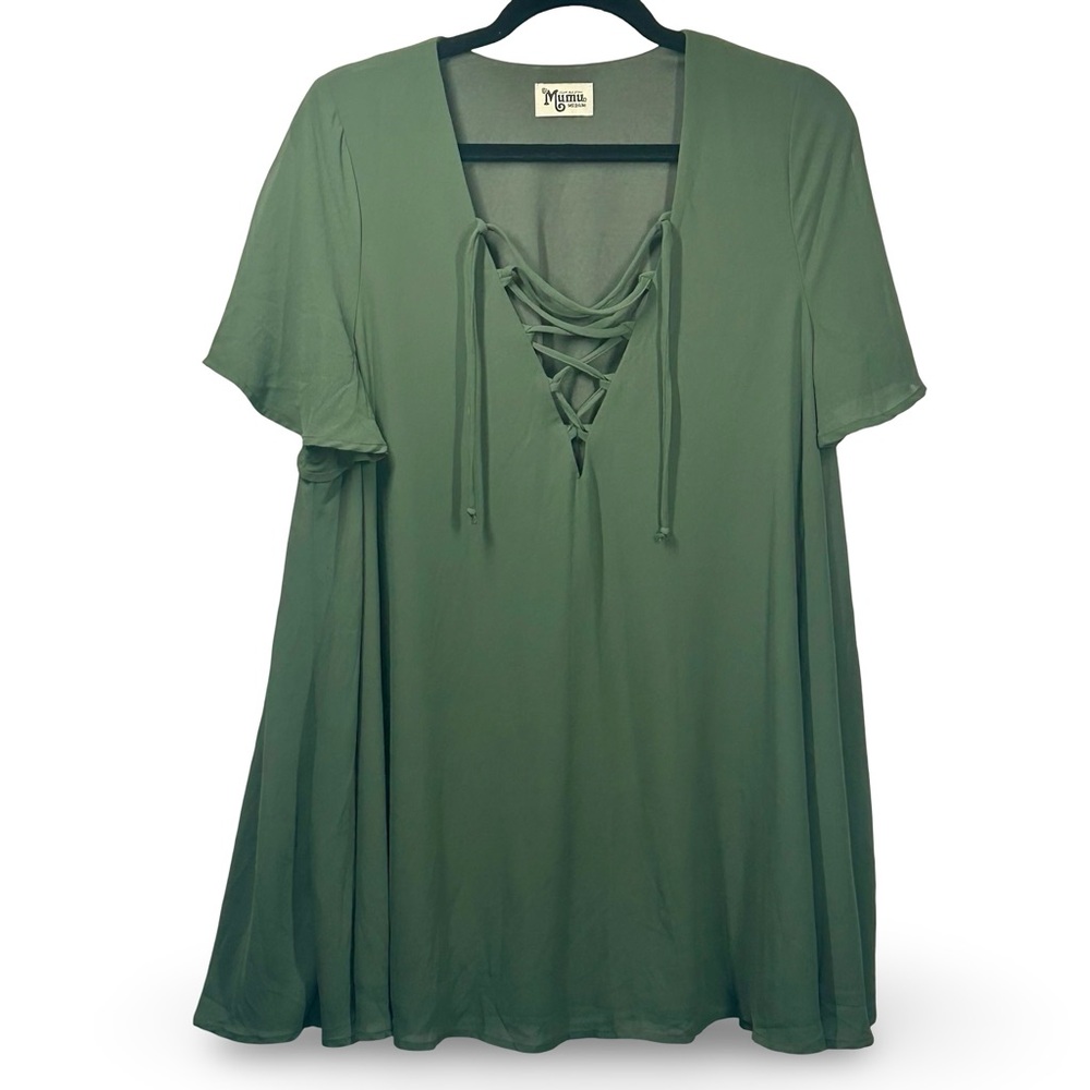 Show Me‎ Your MuMu Tunic Mini Dress Size Medium Boho Flirty Coquette Strappy